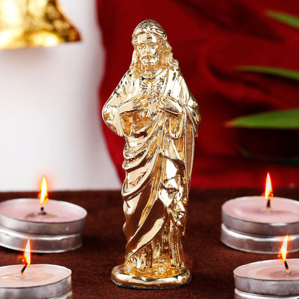 Estele Gold-Polished Almighty Jesus Christ Idol showpiece for Gifting/Home Decoration