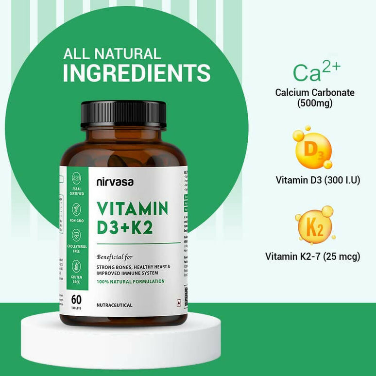 Nirvasa Vitamin D3 + K2 Tablets
