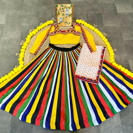 Aastha Fashion Multi Lining Maslin Heavy Digital Print Semi Stitched Wedding Wear Lehenga Choli