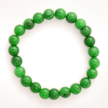 Green Jade Elastic Bracelet - Ruby Raang