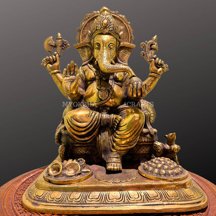 Brass Sitting Ganesha Statue