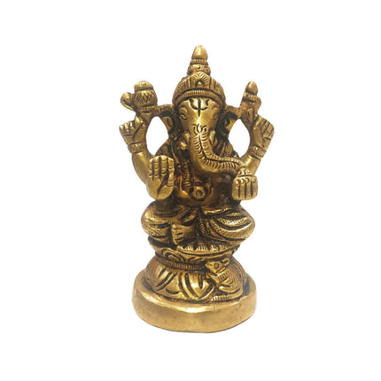Tamas Brass Handmade Vinayakmoorti Ganesha Statue (Golden)