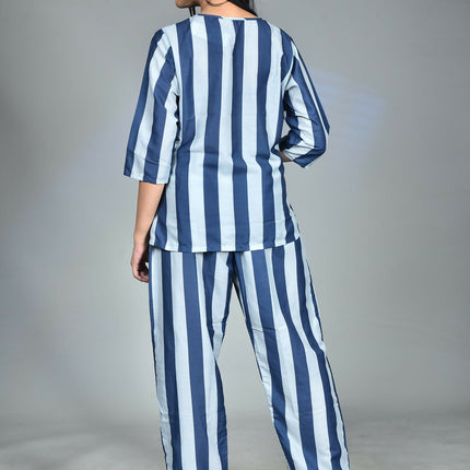 Morchari Digital Print Semi Muslin Co-Ord Set Top & Trouser-Multicolor