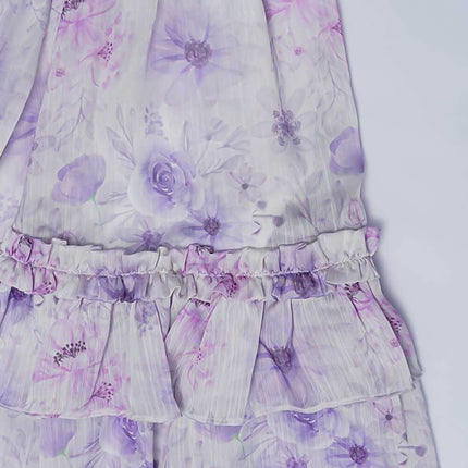 LH Luxury Fashion Kiara Petal Glow Dress – Elegant Lilac Floral Dress for Girls