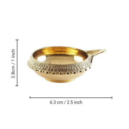 Tied Ribbons Antique 2 Pieces Gold-Toned Textured Brass Diyas