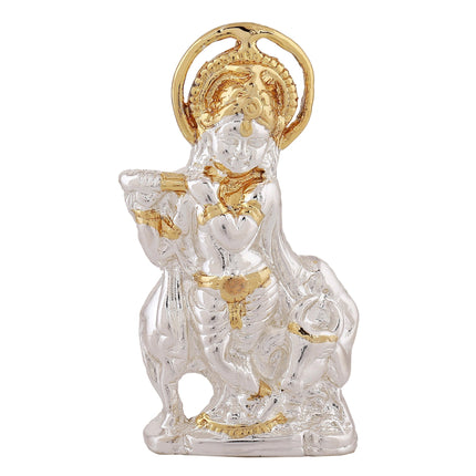 Estele Gold-Polished Divine Bal Lord Krishna Idol for Home/Car Decor