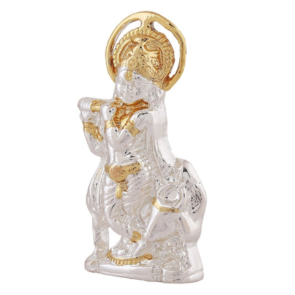 Estele Gold-Polished Divine Bal Lord Krishna Idol for Home/Car Decor