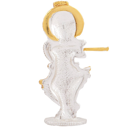 Estele Gold-Polished Divine Lord Krishna Idol for Home/Car Decor