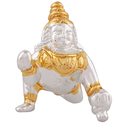 Estele Gold-Polished Divine Bal Lord Krishna Idol for Home/Car Decor