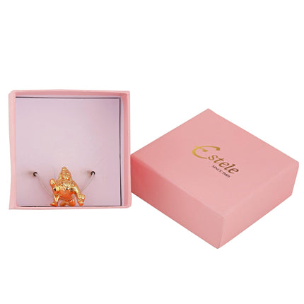 Estele Gold-Polished Divine Lord Krishna Idol for Home/Car Decor