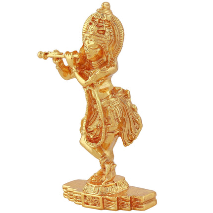 Estele Gold-Polished God of love Sri Krishna Idol for Pooja/Car decor