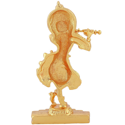 Estele Gold-Polished God of love Sri Krishna Idol for Pooja/Car decor