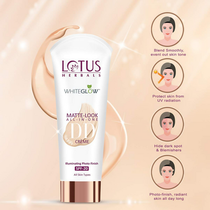 Lotus Herbals Whiteglow Matte Cream Look All In One DD Crame Spf 20