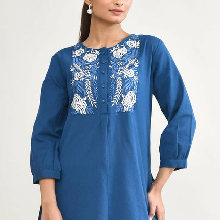 Joban Fashion Royal Blue Cotton Coord Set