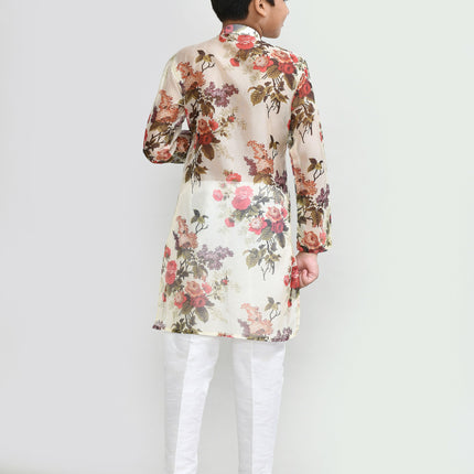 Joban Fashion Georgette Mustard Kurta With Straight Fit Pant