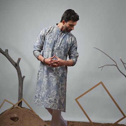 Blue Modal Designer Printed Kurta Set - Mahotsav