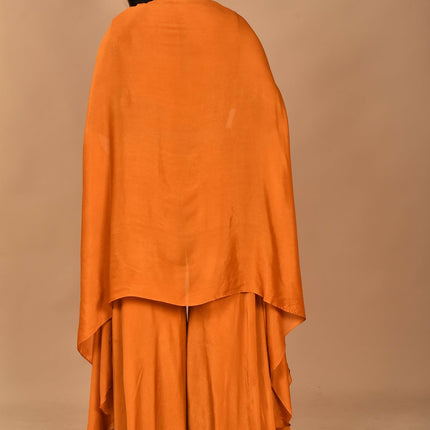 Morchari Women And Hand Embroidery Palazzo Set-Mustard