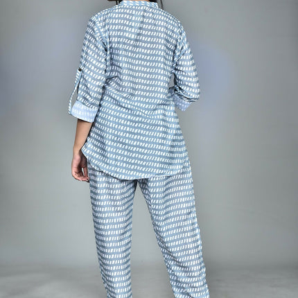 Morchari Digital Print Semi Muslin Co-Ord Set Top & Trouser-Multicolor