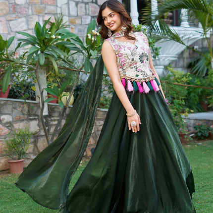 Aastha Fashion Green Pure Fendy silk Designer Lehenga Choli Collection