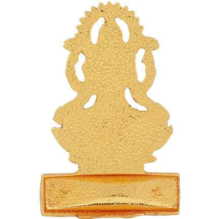 Estele Gold-Polished goddess of wealth Laxmi Devi on lotus Idol for Home/Car decor