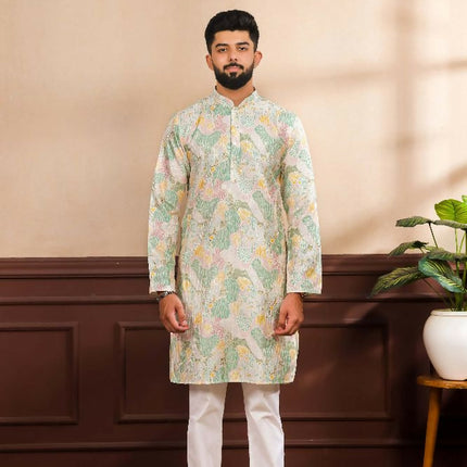 Multy Art Silk Digital Printed, Embroidery Work Kurta Set - Mahotsav