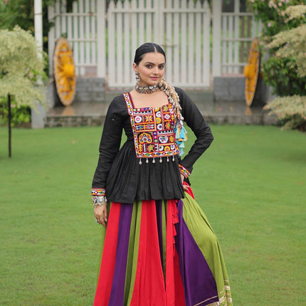 Lorenvalley Fashion Multicolor Rayon with Attractive Gota-Patti Lace Lehenga Choli