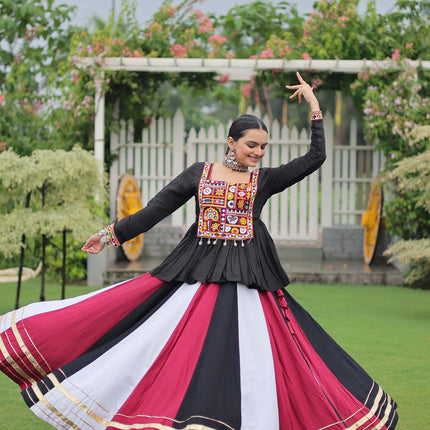 Lorenvalley Fashion Multicolor Rayon with Attractive Gota-Patti Lace Lehenga Choli