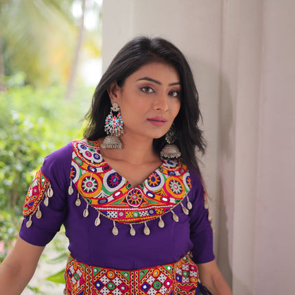 Lorenvalley Fashion Multicolor Roman Silk with Attractive Colour Combination Roman Fabric Gota Lace work Lehenga Choli