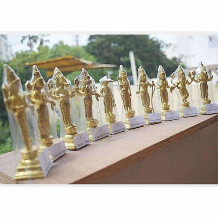Dasavathara 10 Avathara's of Lord Vishnu-Brass Statue Set