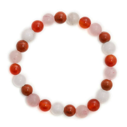 Red Carnelian, Amathyst Beads Bracelet - Ruby Raang