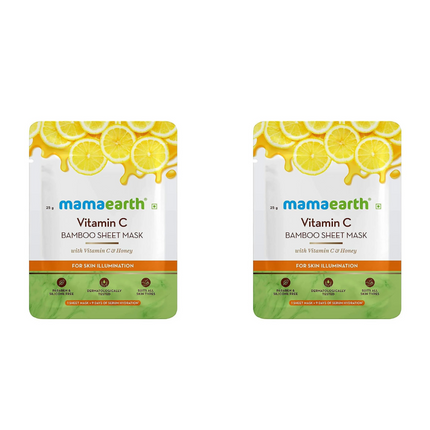Mamaearth Vitamin C Bamboo Sheet Mask For Skin Illumination