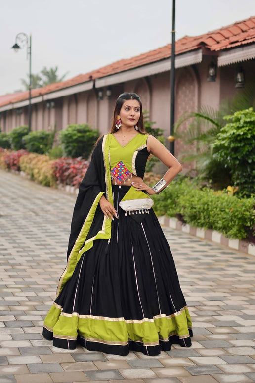 Aastha Fashion Black Pure Cotton Designer Navratri Lehenga Choli Collection