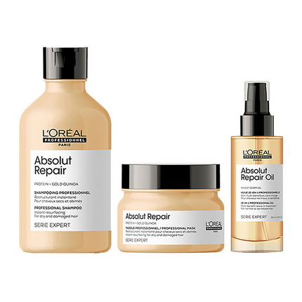 L'Oreal Professionnel Absolut Repair Shampoo, Hair Mask & Hair Serum, Serie Expert