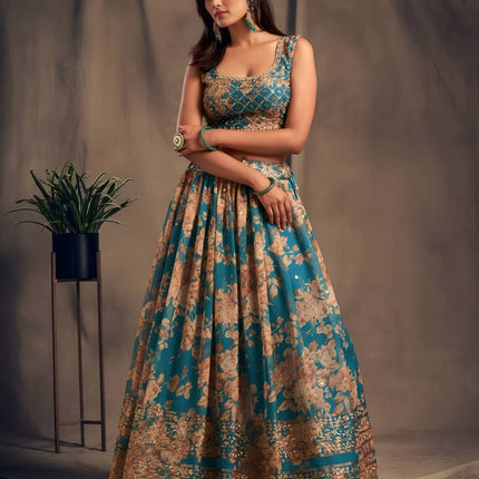 Lehenga Mart Designer Bollywood Style Wedding Wear Lehenga Choli - Blue