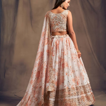 Lehenga Mart Designer Bollywood Style Wedding Wear Lehenga Choli - White