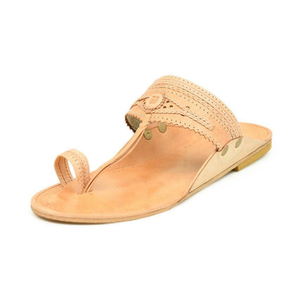 Stepsoft Men'S Natural Kolhapuri Chappal | Handcrafted Ethnic Slip-On Leather Footwear