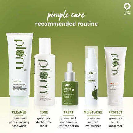 Plum Green Tea & 3% Zinc Complex Face Serum with Acnacidol BG - Fights Acne, Pimples & Controls Oil