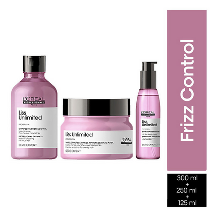 L'Oreal Professionnel Liss Unlimited Shampoo, Hair Mask & Hair Serum Serie Expert