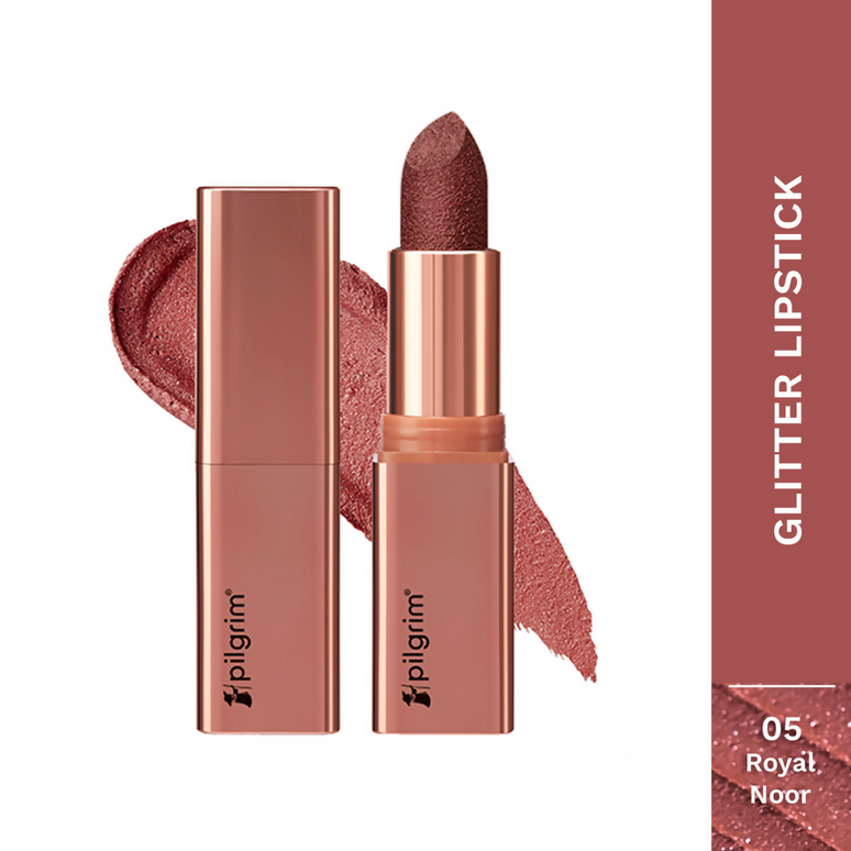 Pilgrim Glitter Lipstick With Matte Finish - Royal Noor05