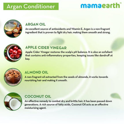 Mamaearth Argan Conditioner For Frizz-Free & Strong Hair - Limited Time Offer
