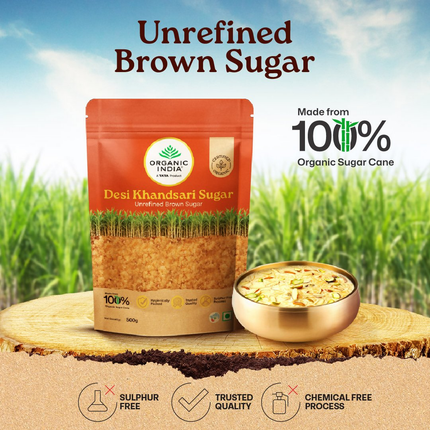 Organic India Desi Khandsari Sugar (Unrefined Brown Sugar)
