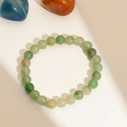 Green Avanturine Beads Elastic Bracelet - Ruby Raang