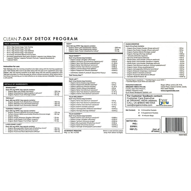 Organic India Clean 7 Days Kit