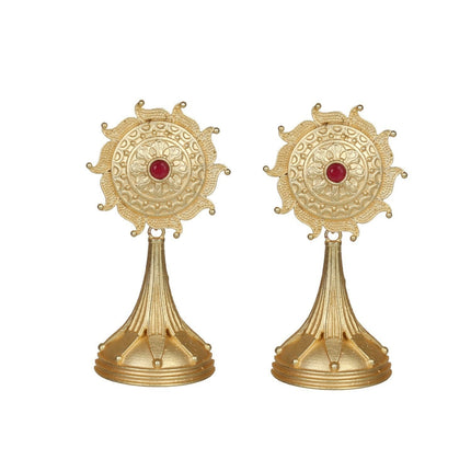 Joban Fashion Women Matte Gold Brass Earrings