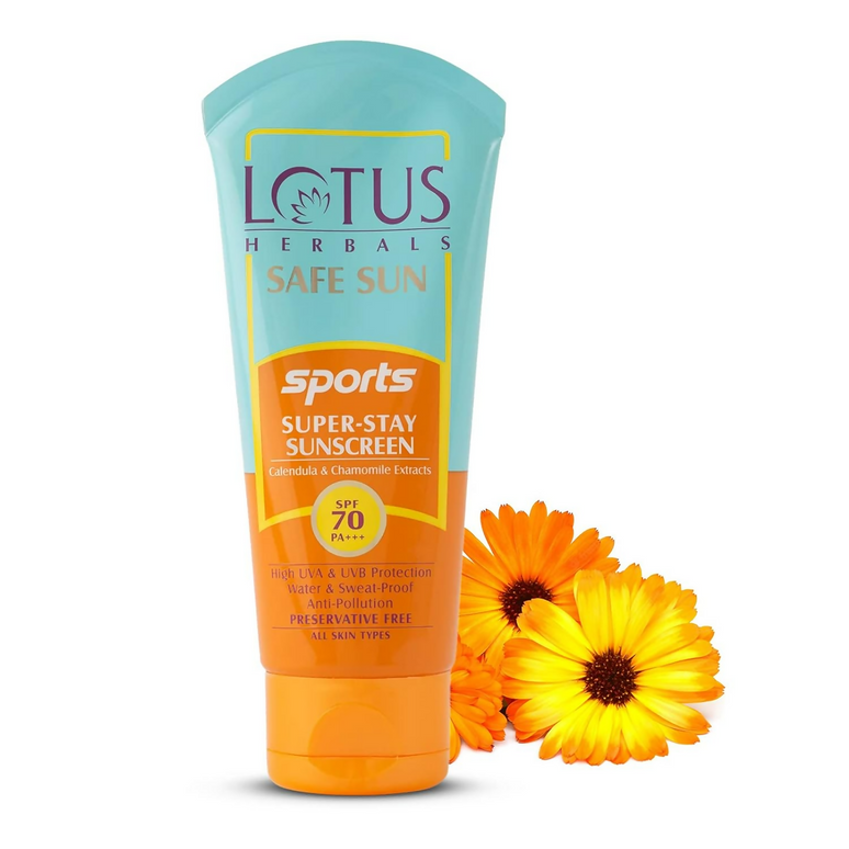 Lotus Herbals Safe Sun Sports Super Stay Sunscreen Cream SPF 70 PA+++