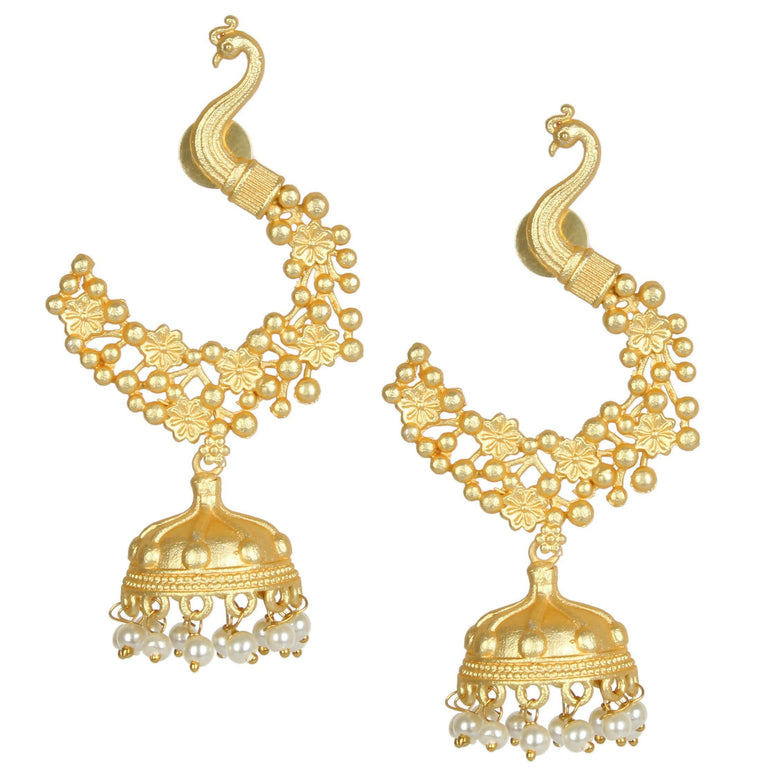 Joban Fashion Women Matte Gold Brass Jhumka