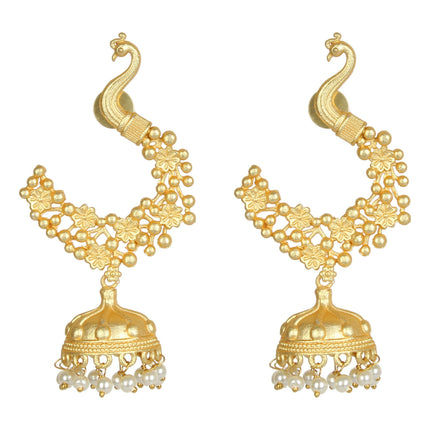 Joban Fashion Women Matte Gold Brass Jhumka