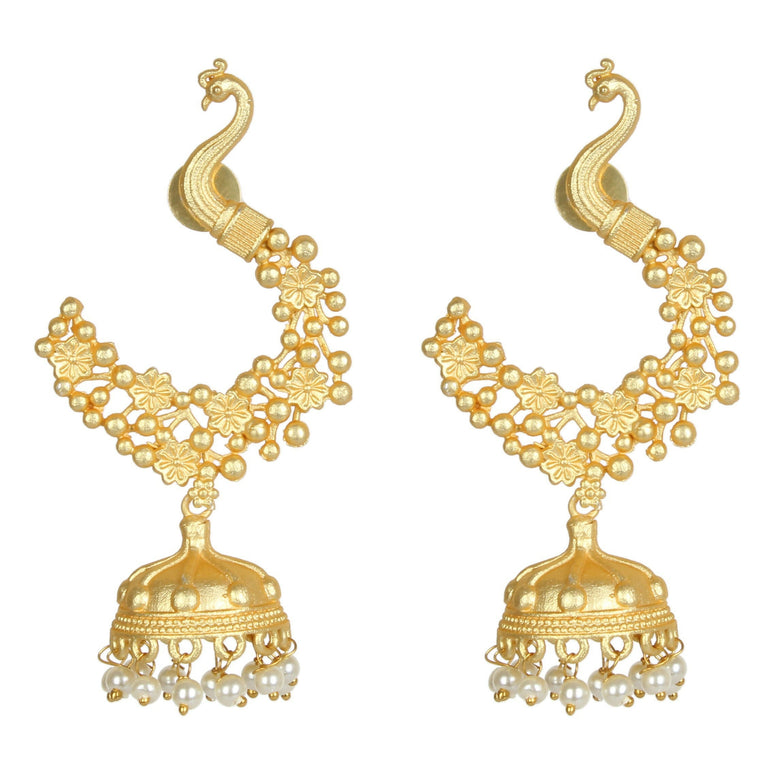 Joban Fashion Women Matte Gold Brass Jhumka