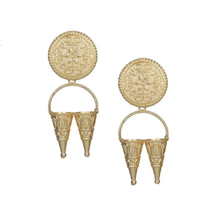 Joban Fashion Women Matte Gold Brass Earrings
