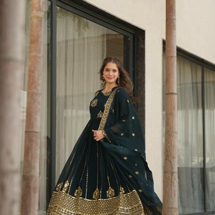 Aastha Fashion Rama Faux Blooming Party Wear Designer Gown Collection